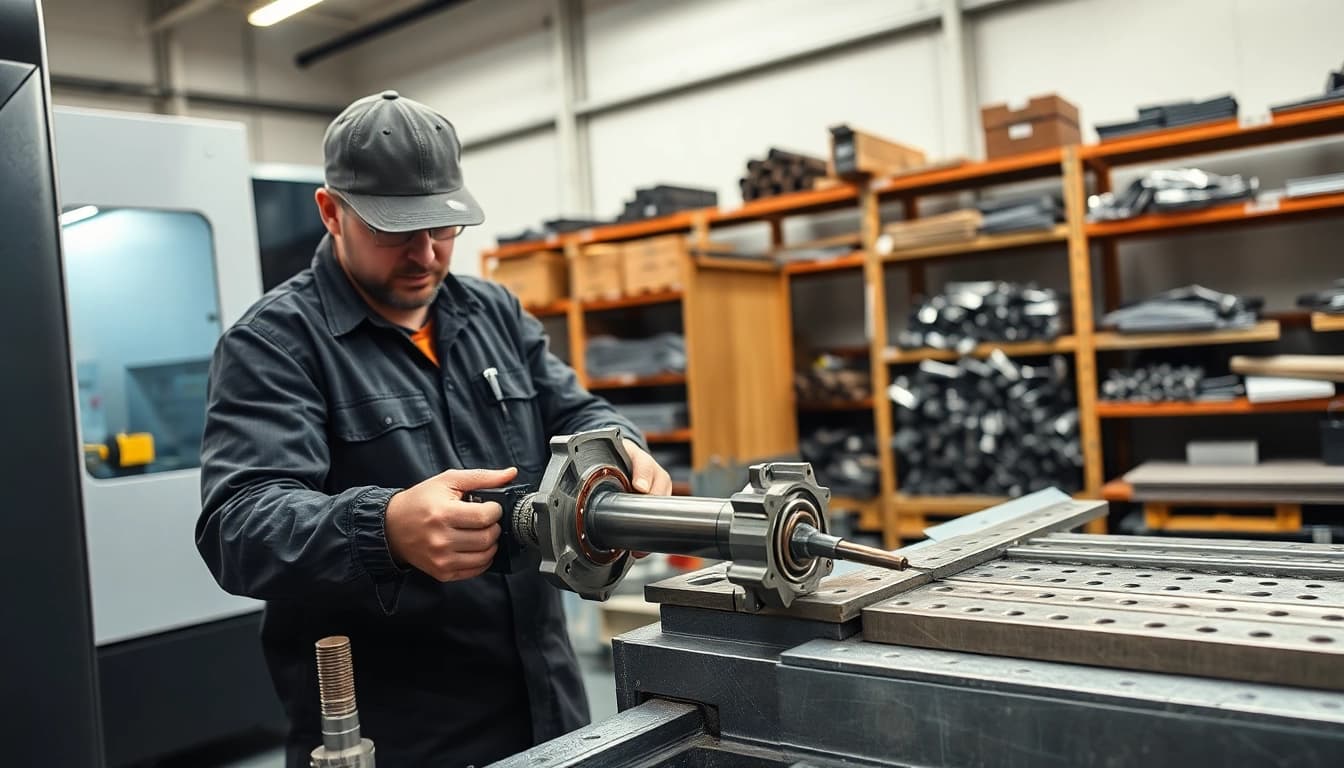 Showcase of custom steel fabrication in a professional workshop with skilled artisans and machinery.