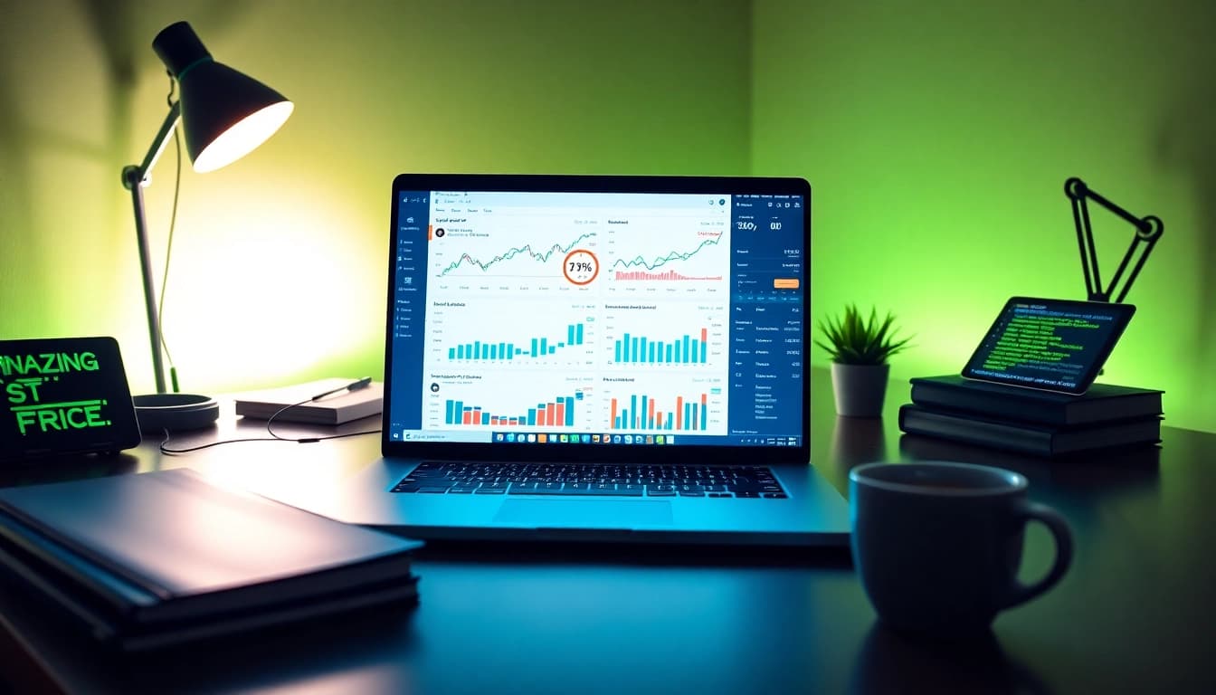 Infosec analysis in a modern workspace with Amazon price graphs.