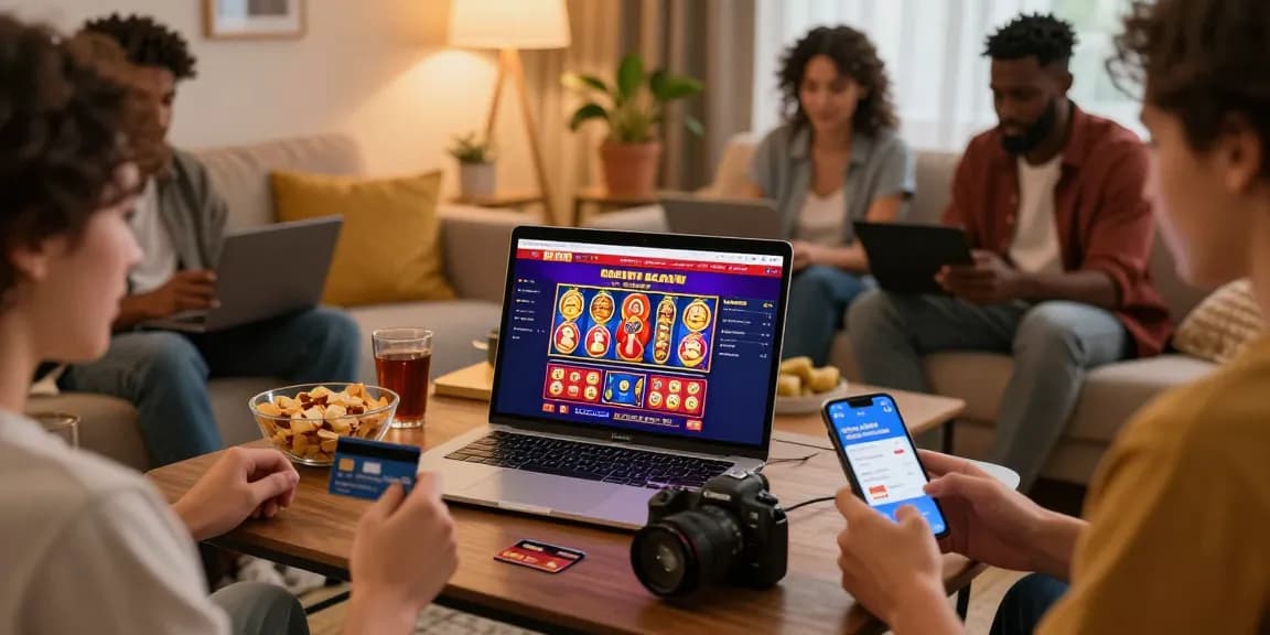 Players enjoying a casual gaming session while discovering casinos that accept credit card on their devices.