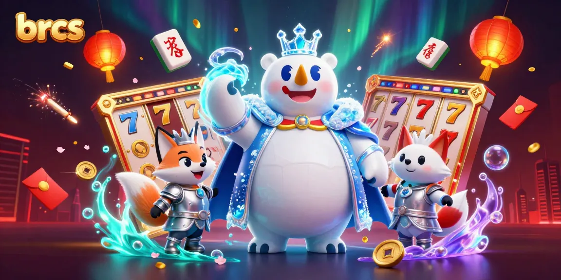 Experience the magic of gaming at brcs with vibrant slot reels and energetic bear characters.