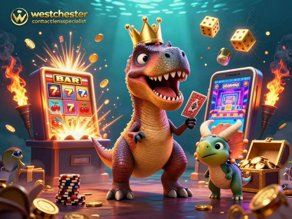 Taruhan slot gacor di westchestercontactlensspecialist, meraih jackpot dengan tumpukan chip emas.