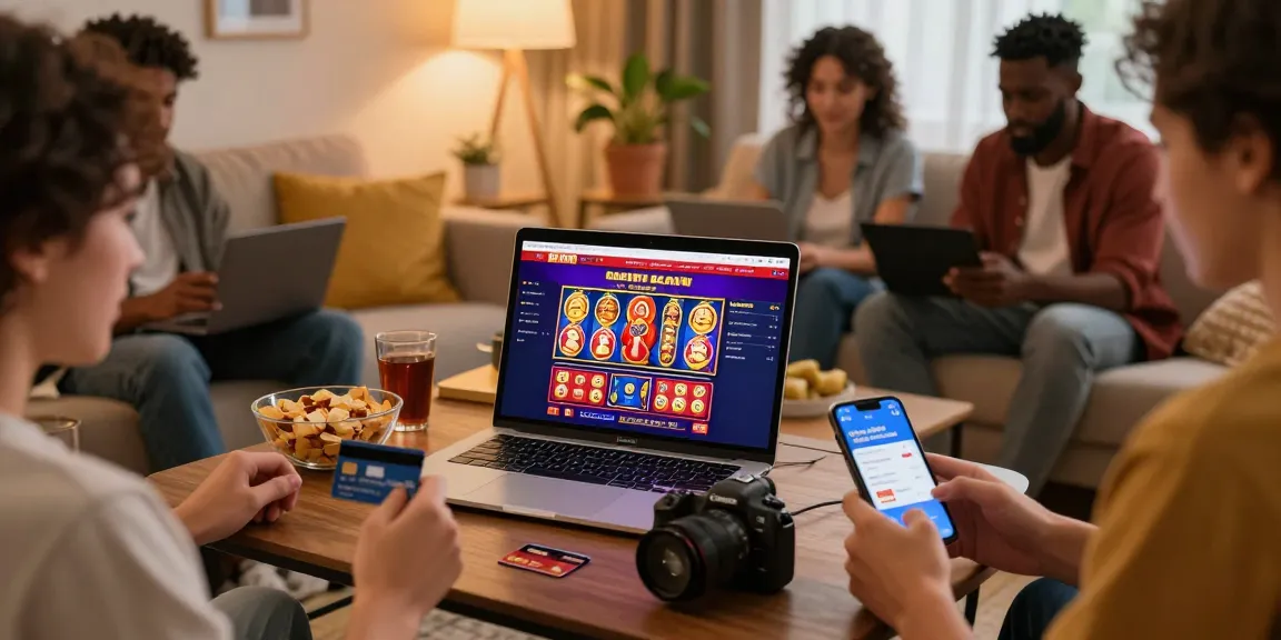 Players enjoying a casual gaming session while discovering casinos that accept credit card on their devices.