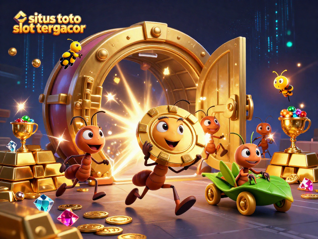 Get ready to win with situs toto slot tergacor in this dynamic heist scene featuring cartoon characters and casino elements.