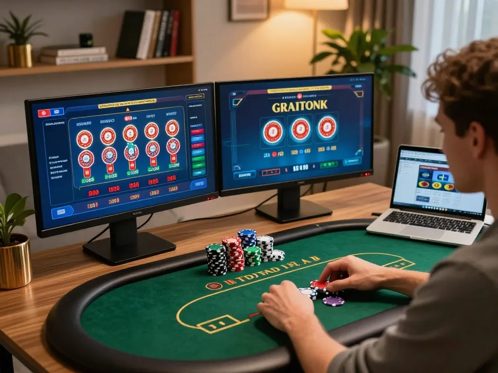 Engaging gameplay experience at ONEBETASIA online casino with focused player and modern setup.