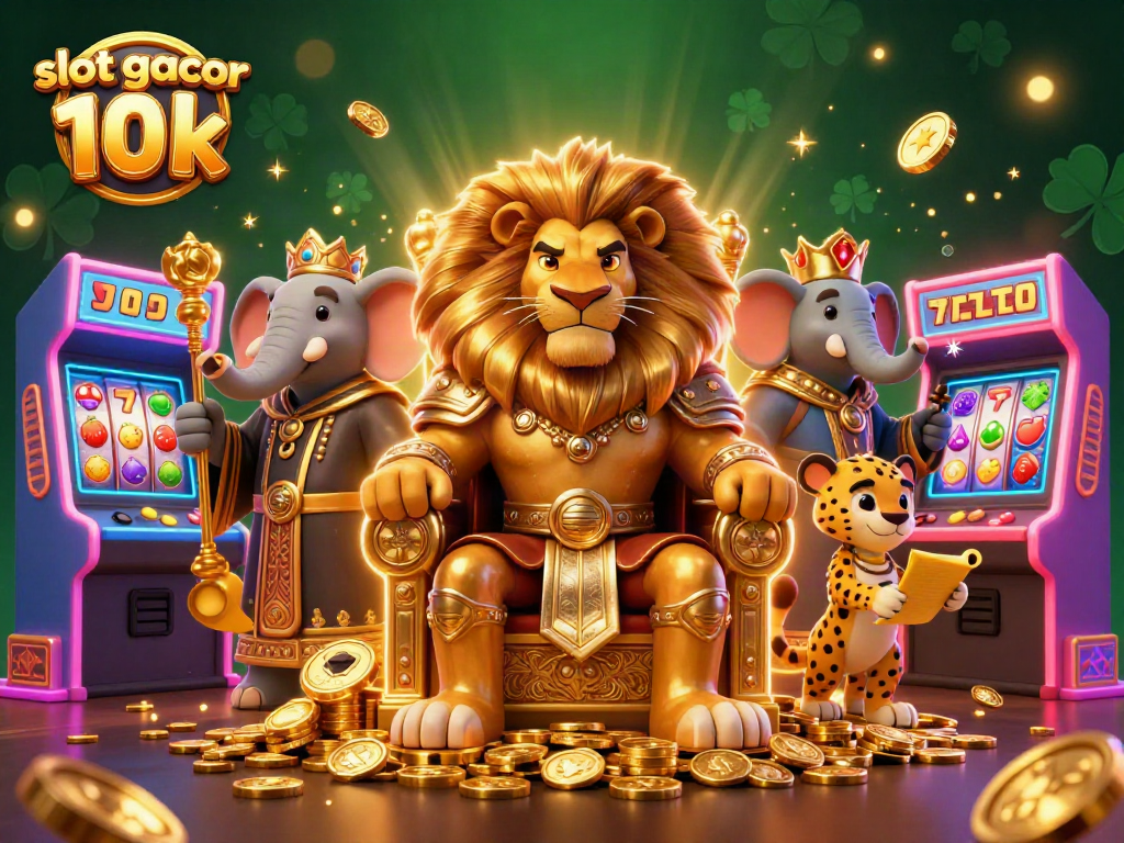 Experience the excitement of slot gacor 10k with a vibrant and rich 3D casino scene.