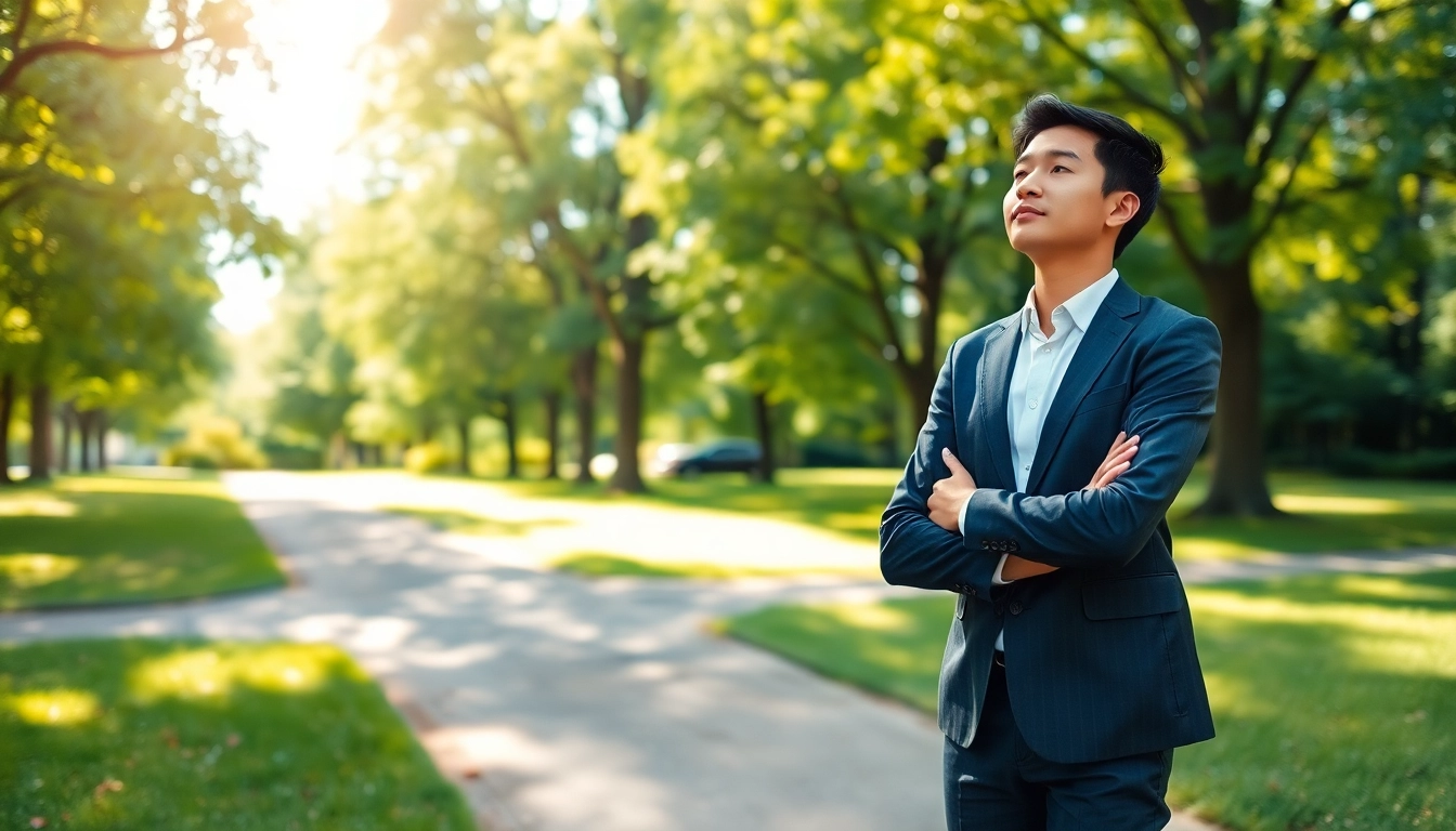 Contemplative individual seeking to find my true calling at a serene crossroads.