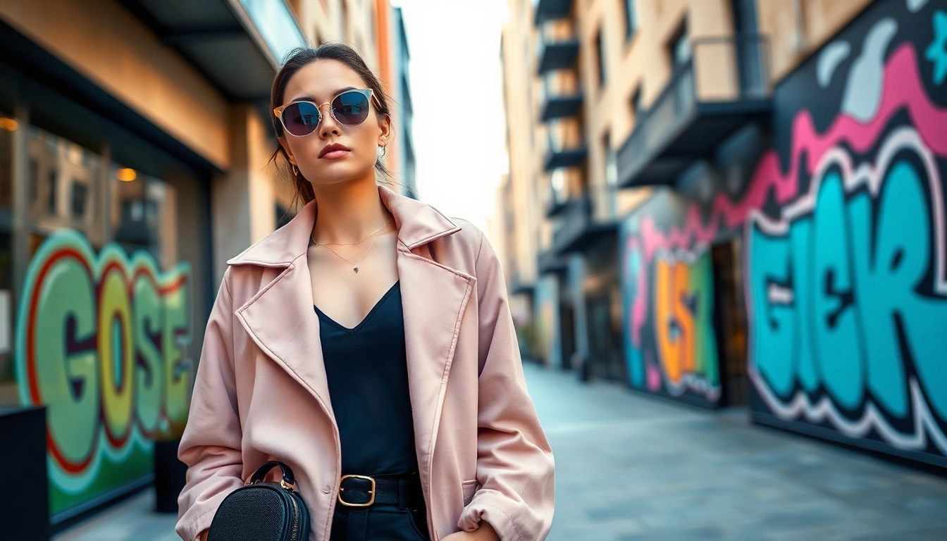 Rivelle fashion piece showcased in an urban setting, highlighting contemporary style and elegance.