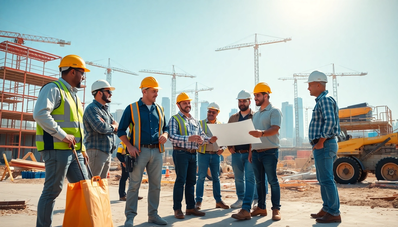 Southern California contractors association collaborating at a vibrant construction site.