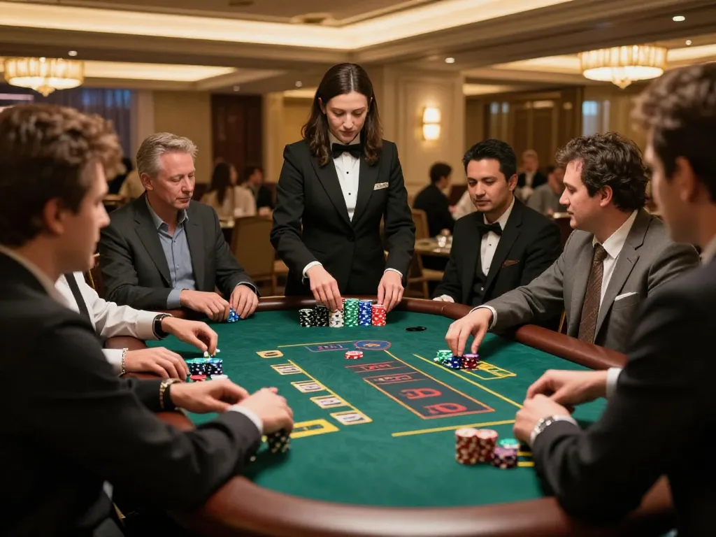 Engaging players in a thrilling blackjack game at a luxurious casino, sunwinapk experience evident.