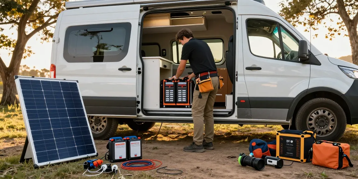 Rokok88 community member upgrading camper van electrics with dual battery system installation.