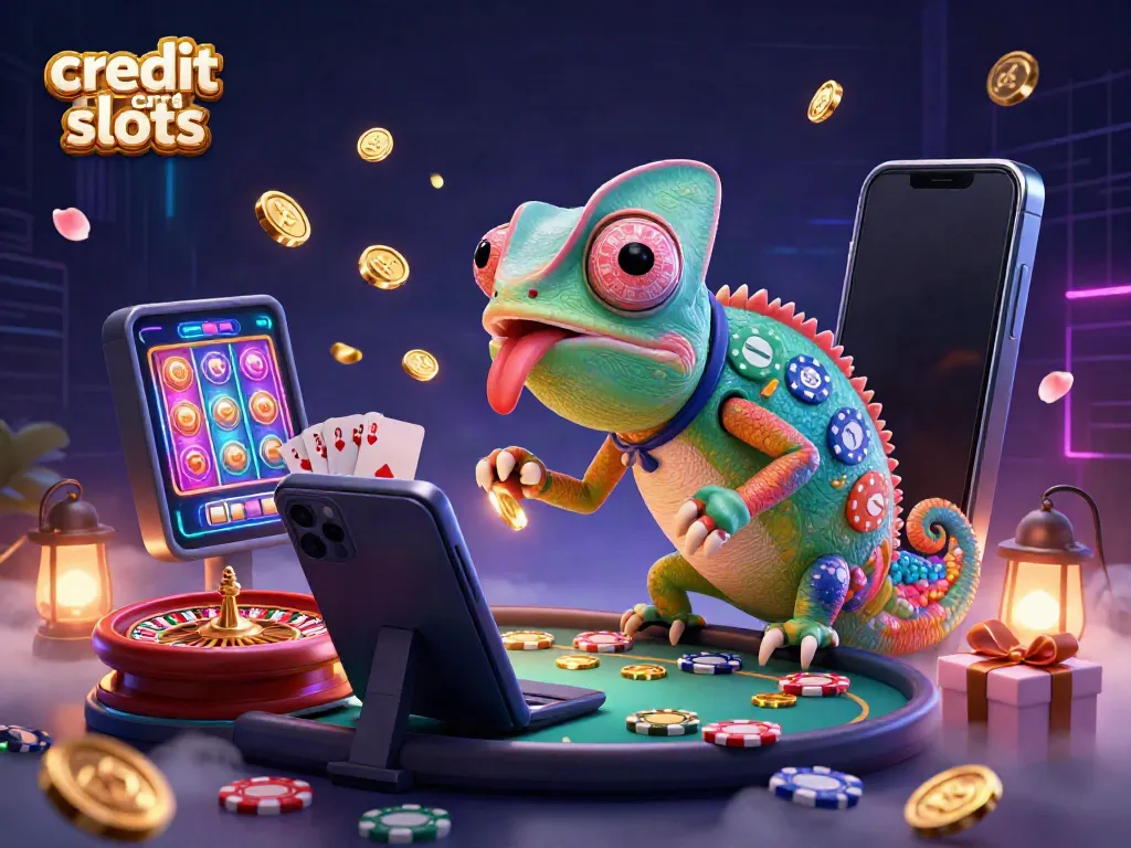 Experience exhilarating gameplay with credit card slots in this vibrant casino scene.