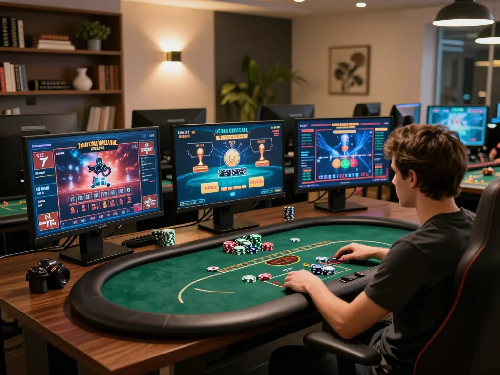 Engaging online gaming moment showing Canada online casinos reddit interface on multiple screens