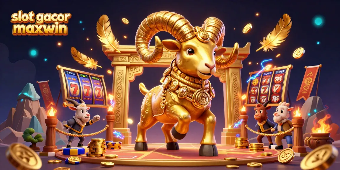 Experience the thrill of "slot gacor maxwin" in a vibrant 3D casino illustration filled with excitement and energy.