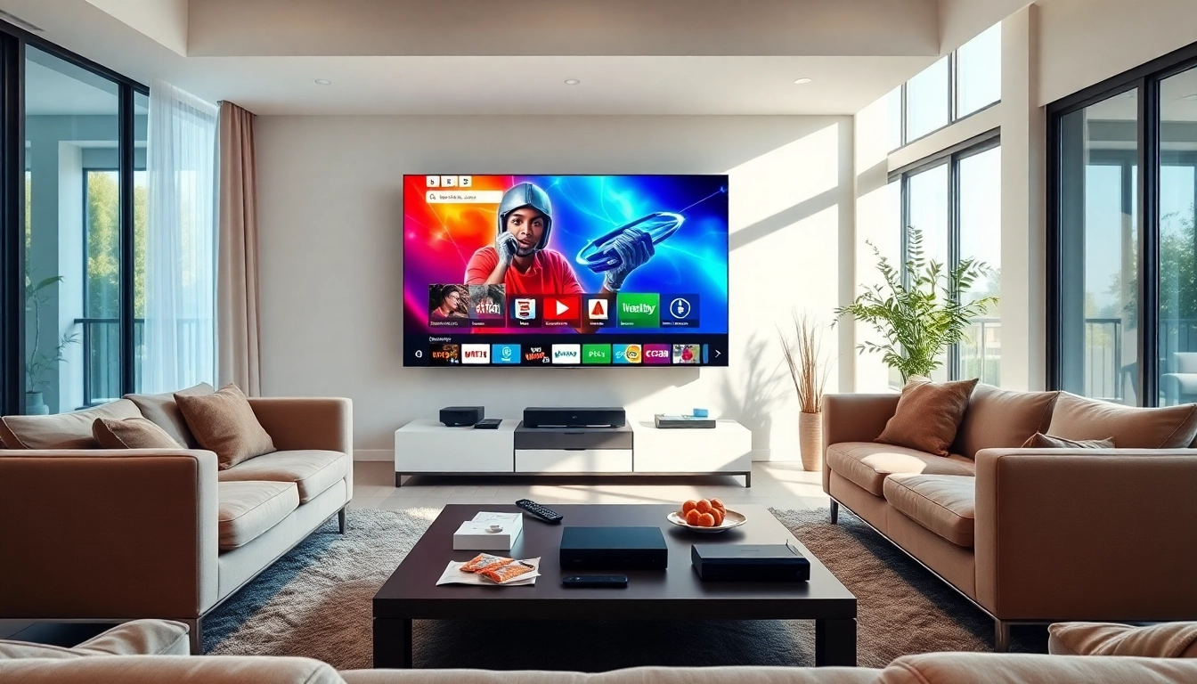 Stream engaging content with IPTV Suisse in a modern living room setup featuring a 4K TV.