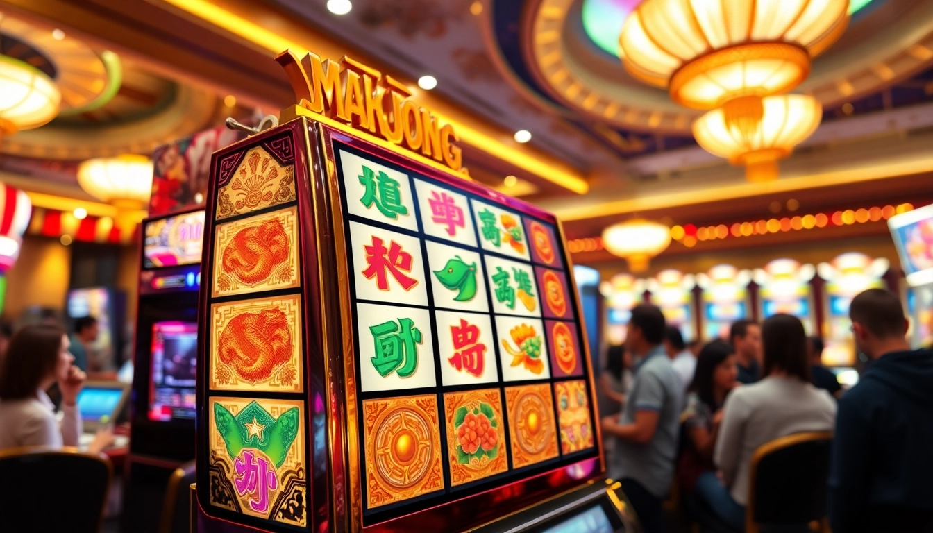 Menangkan slot demo mahjong dengan simbol rumit dalam suasana kasino yang enerjik.