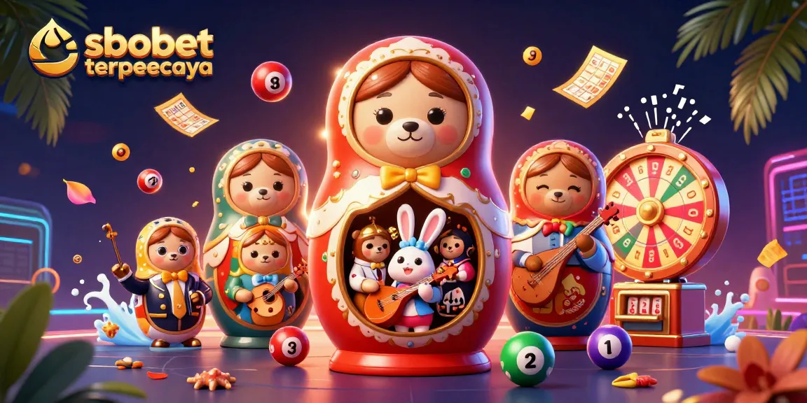 Experience sbobet terpercaya with thrilling lottery and casino excitement in this vibrant illustration.