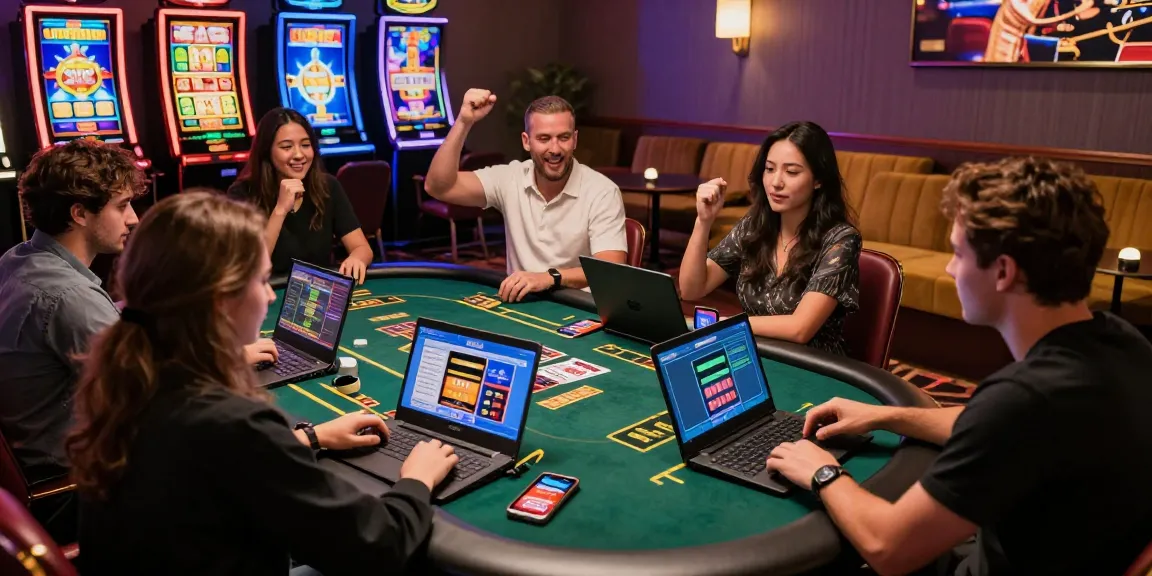 Players enjoying thrilling games at credit card casinos, showcasing dynamic online gambling experience.