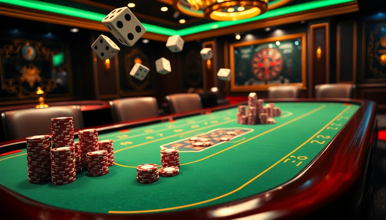 Rasakan sensasi 'datuk win' dengan adegan kasino yang sibuk menampilkan pemain-pemain yang bersemangat di meja poker dikelilingi elemen permainan yang hidup.