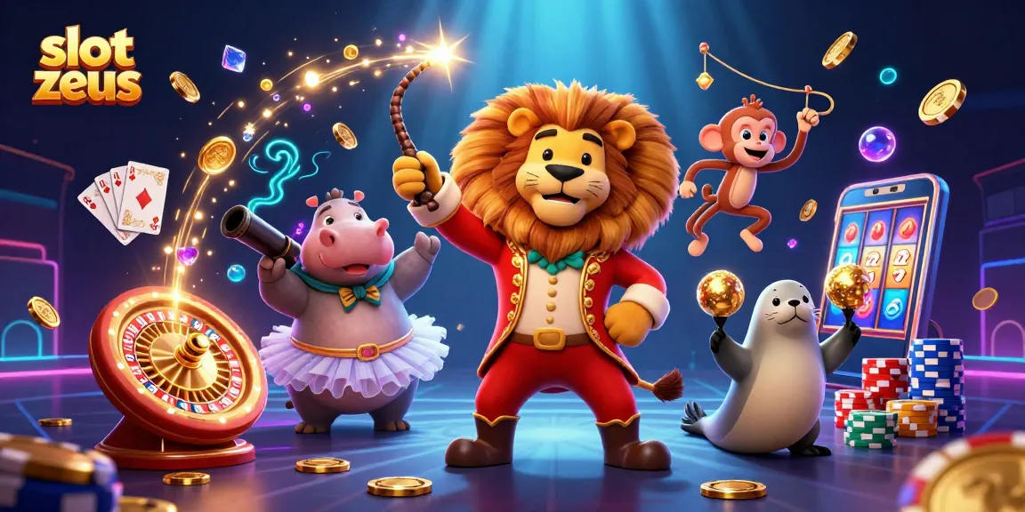 Spin and win on slot zeus with exciting characters and vibrant casino elements in a thrilling 3D scene.