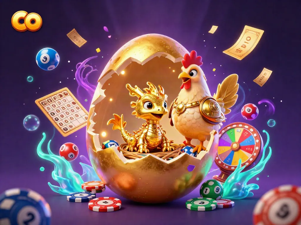 Play co's thrilling casino scene featuring a golden dragon and vibrant gaming elements.