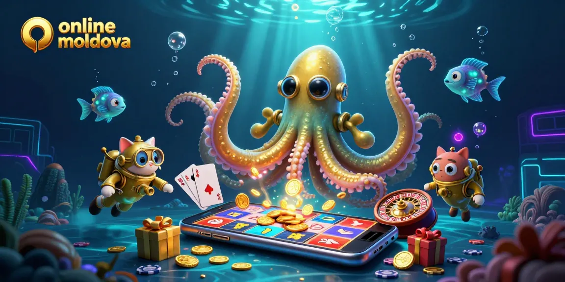 Întâlnește online casino moldova cu un kraken aurit și un motan în costumul de scufundare