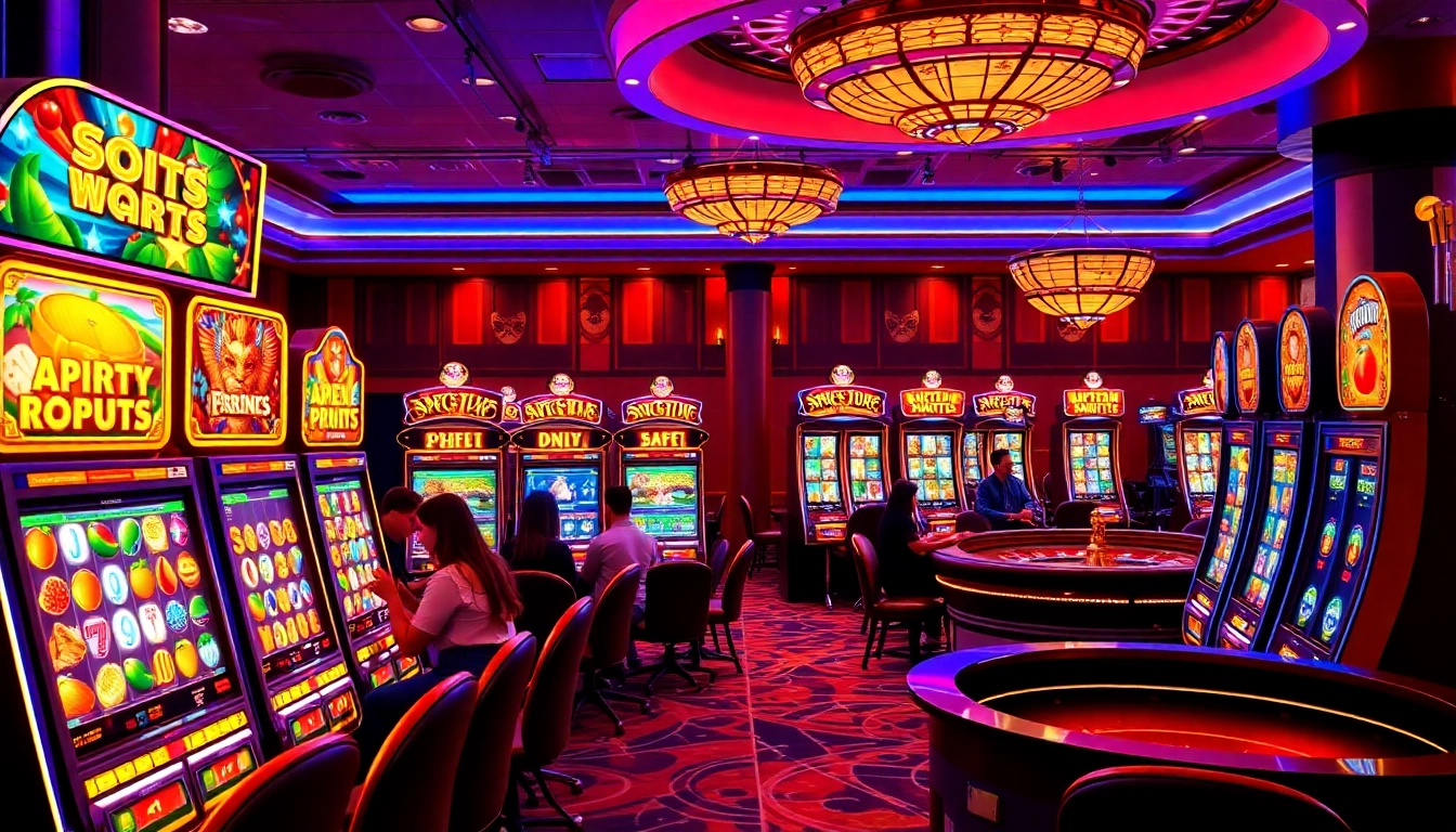 Players enjoying thrilling slot pragmatic games in a vibrant casino atmosphere.