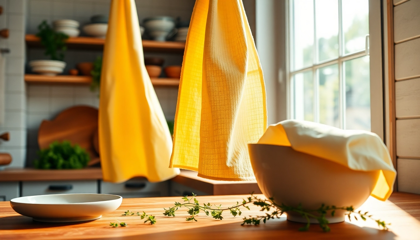 Kaasdoek hangt elegant aan het raam in een professionele keuken.