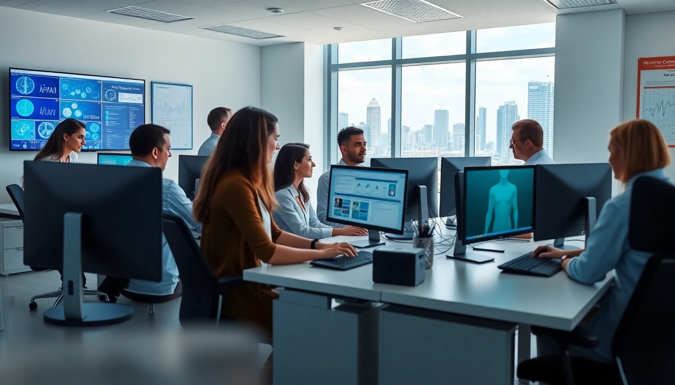 IT Services for Healthcare Tampa team collaborating in a bright, professional office.