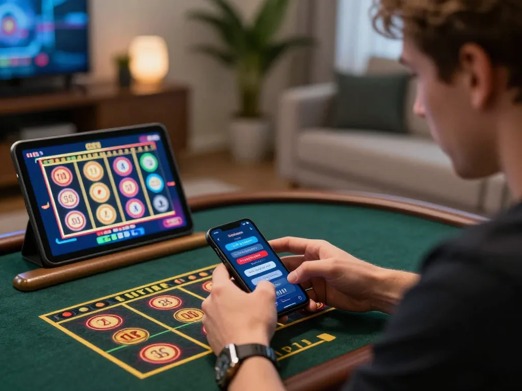 Engaging in live dealer gameplay on smartphone within a cozy atmosphere, optimizing strategies in slot server thailand.