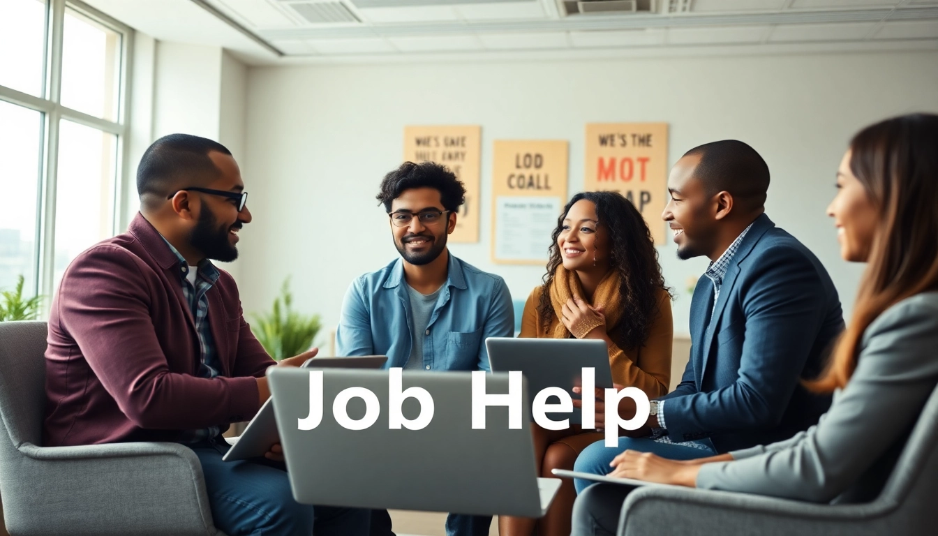 Engaging scene illustrating Job Help through career counseling, showcasing diversity and support.