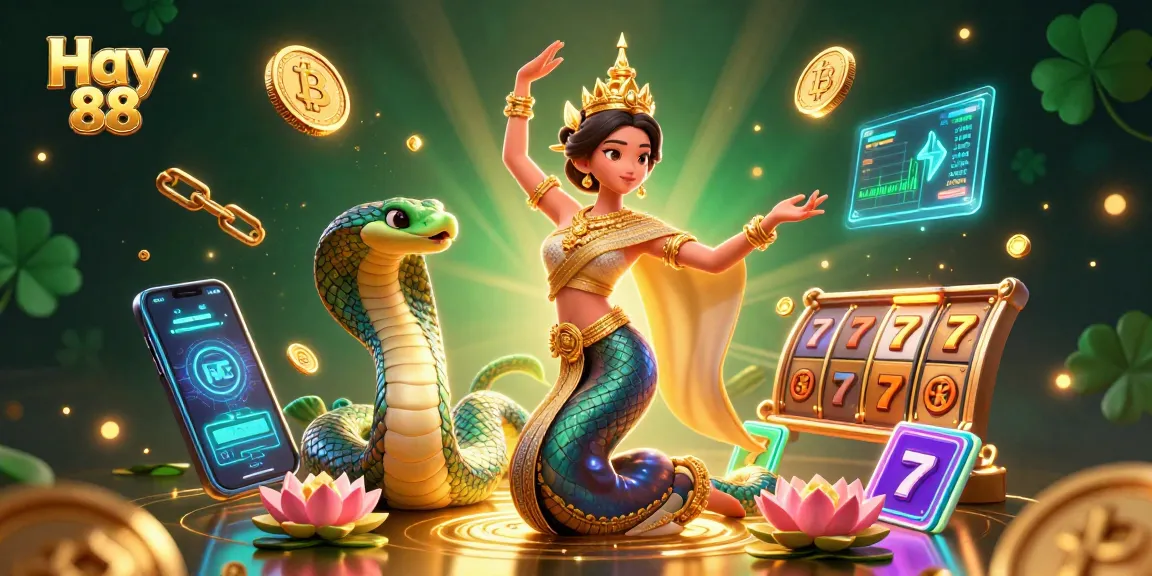 Engage with exciting Hay 88 slot games and crypto features in this vibrant illustration.