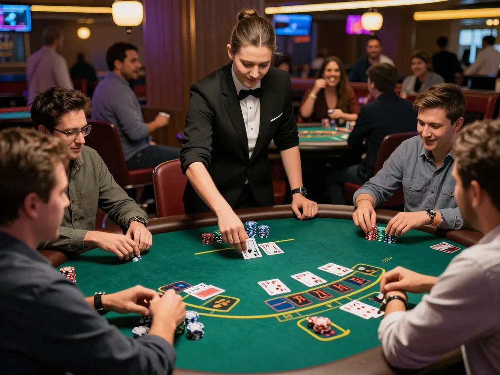 Playing blackjack at a vibrant casino with top quality widgets enhancing the gaming experience