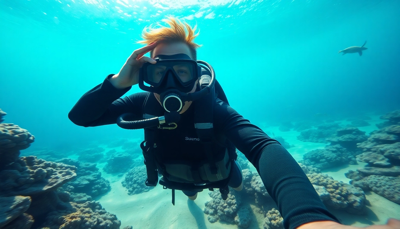 Scenic portrayal of SSI Open Water Diver Kurs with clear blue ocean and coral landscape.