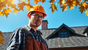 Assessing reliable roofing services through a professional inspection on a beautiful home.