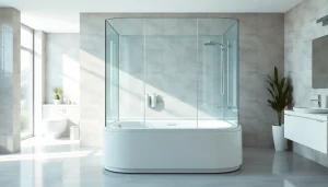 Besuchen Sie die sonni Duschkabine mit elegantem Glasdesign und minimalistischen Details.