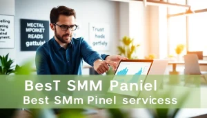Analyze metrics for the best smm panel with a professional strategist in a modern workspace.