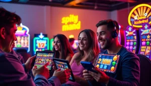 Engaging players enjoying Kode4d slot games in a vibrant online gaming atmosphere.