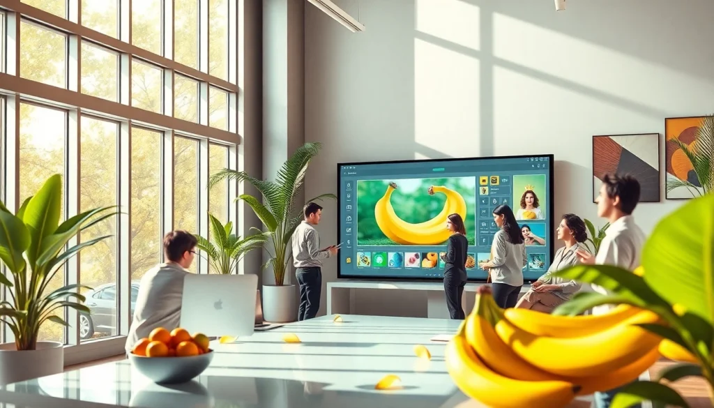 The advanced Nano Banana AI image editing tool in a modern digital workspace, showcasing creativity.