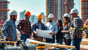 Collaborative scene depicting the southern california contractors association members on a construction site.