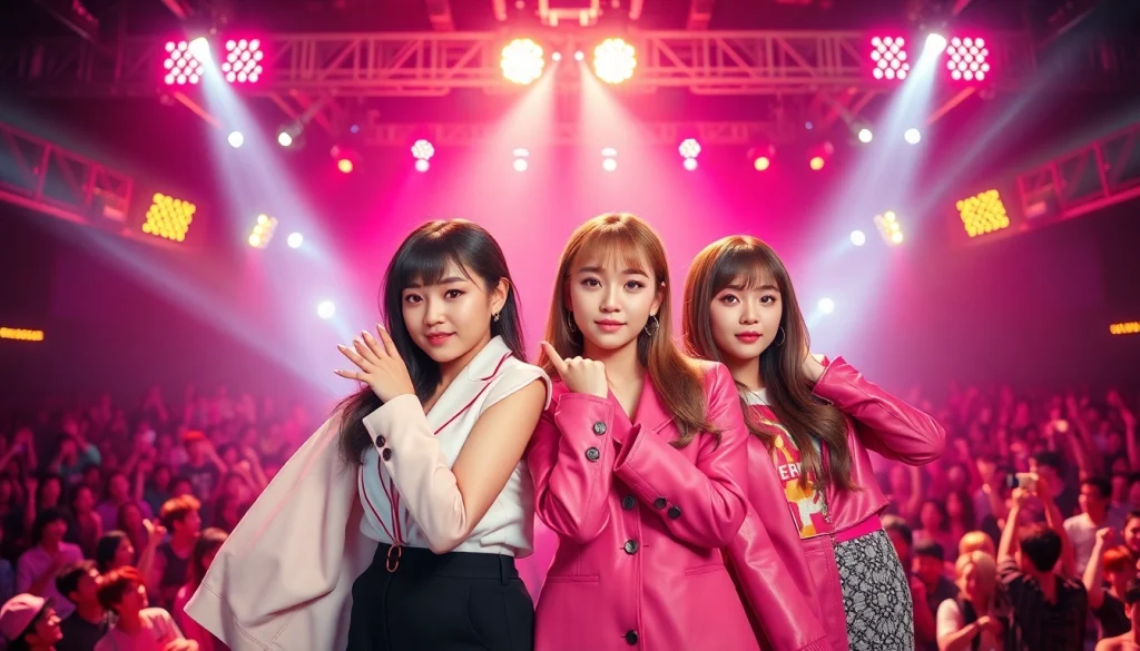 Engaging performance by blackpink members showcasing their dynamic styles and energy.