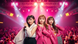 Engaging performance by blackpink members showcasing their dynamic styles and energy.