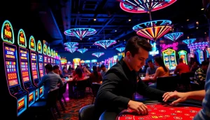 Engaging moment showcasing the best csgo gambling sites reddit with players at casino games.