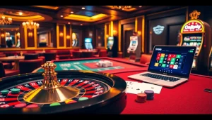 Experience thrilling casino gameplay with onicplay's vibrant roulette wheel and poker table.