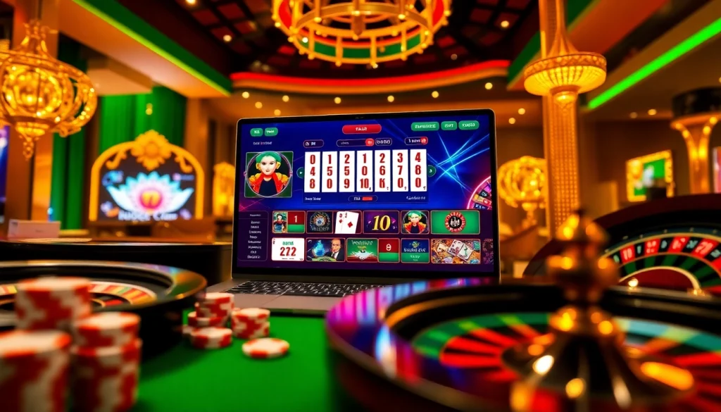 Découvrez l'excitation de meilleur casino en ligne 2026 avec une scène de casino moderne et vibrante mettant en avant des jeux classiques et du luxe.