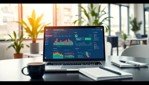 Enhance your workflow with WhatsApp Business CRM dashboard in a modern office setting.