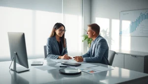 Usługi księgowości omawiane w nowoczesnym, profesjonalnym biurze rachunkowym.