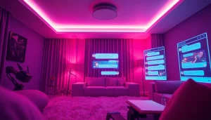 Interactive NSFW AI chatbot interface showcasing immersive conversations in a modern virtual environment.