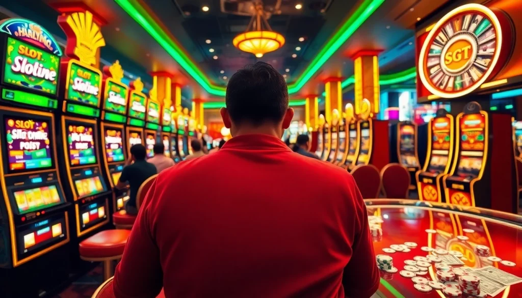 Engaging players enjoying slot online hari ini in an elegant casino environment.